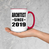 Architect Since 2019 - 15oz Accent Mug Red