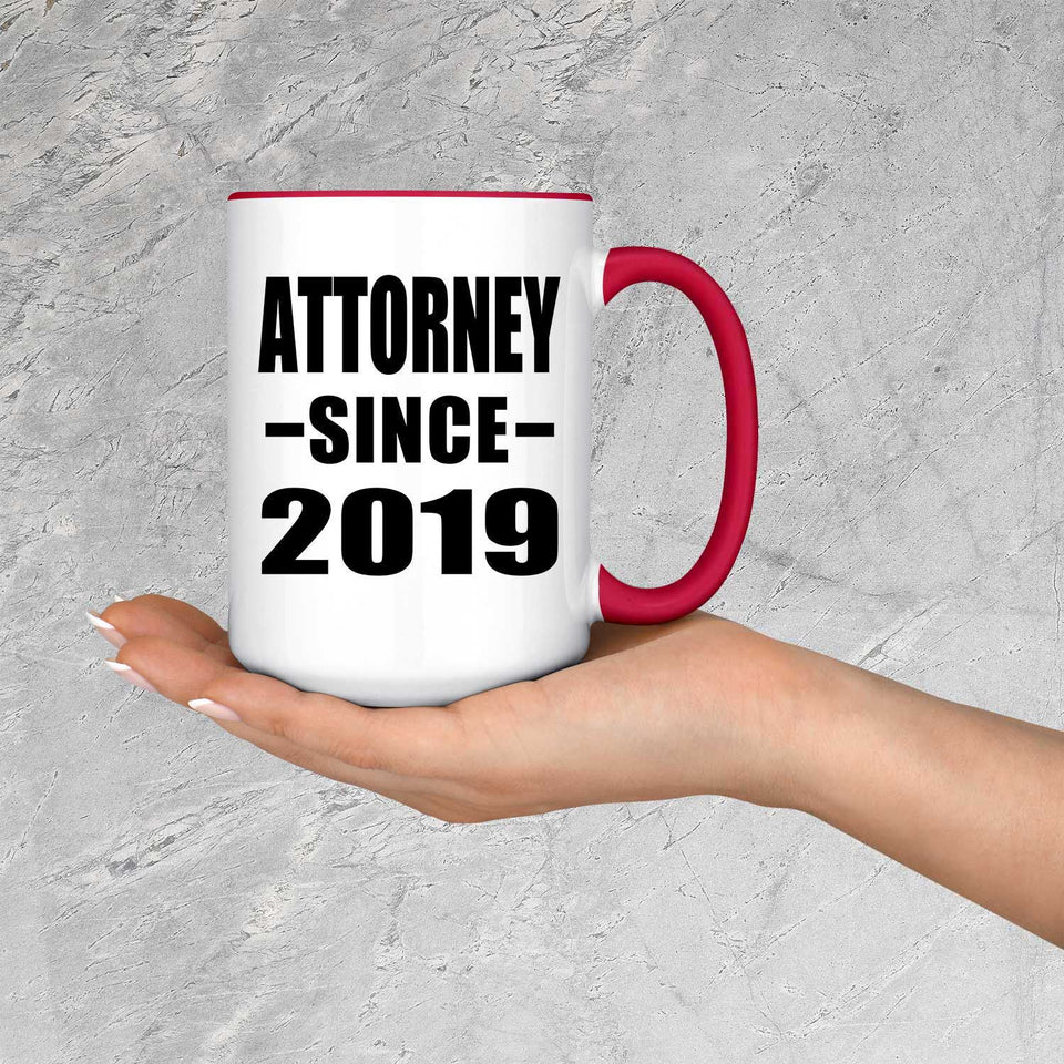 Attorney Since 2019 - 15oz Accent Mug Red