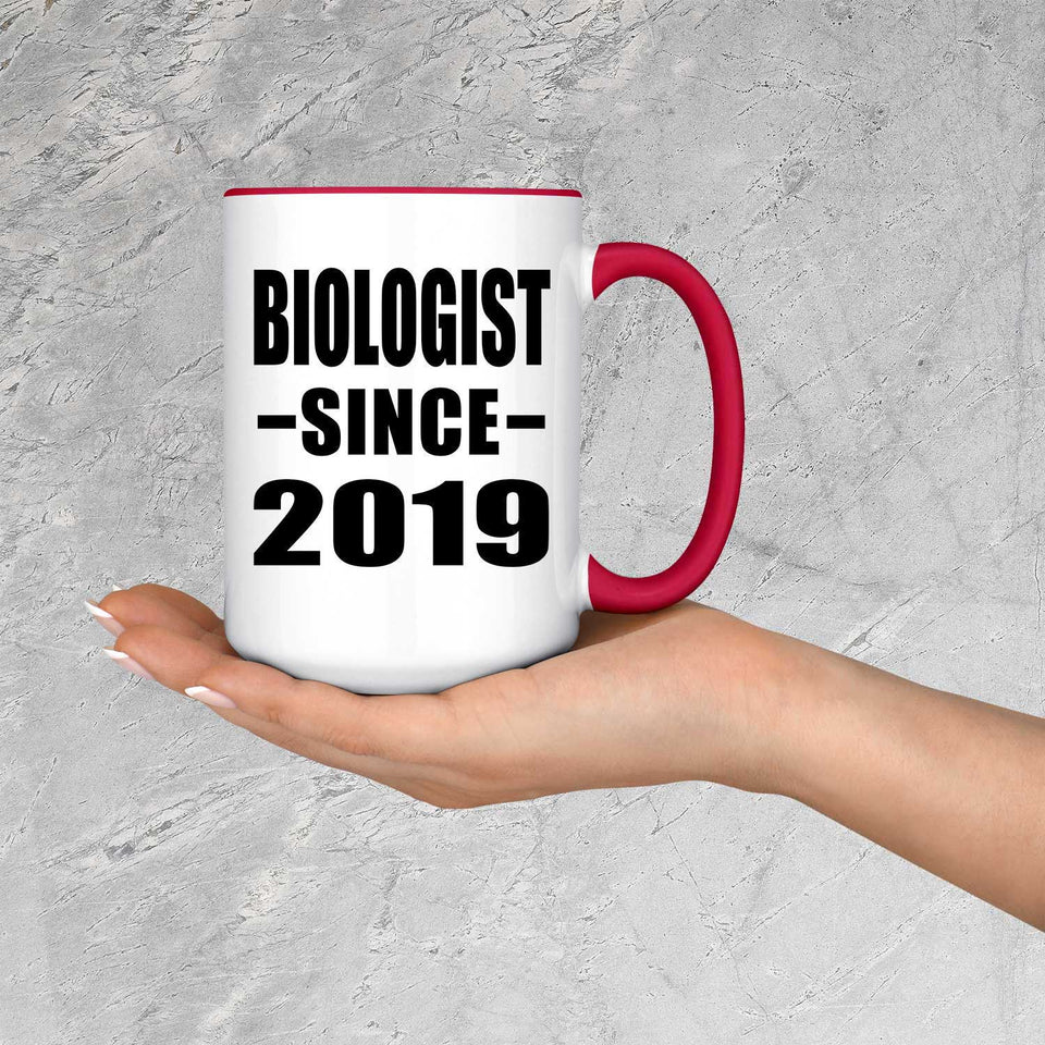 Biologist Since 2019 - 15oz Accent Mug Red