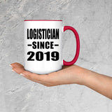 Logistician Since 2019 - 15oz Accent Mug Red
