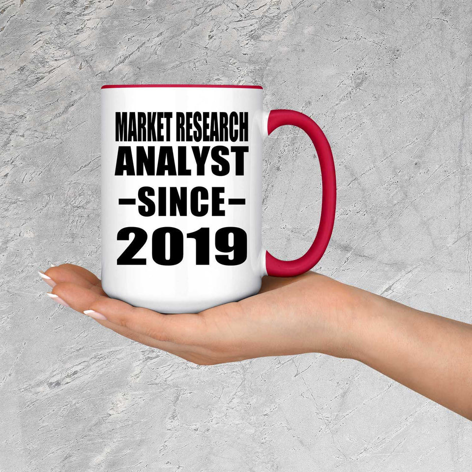 Market Research Analyst Since 2019 - 15oz Accent Mug Red
