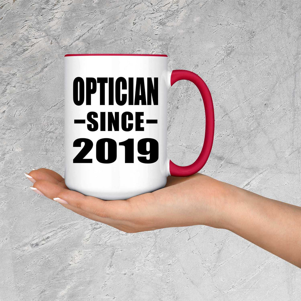 Optician Since 2019 - 15oz Accent Mug Red