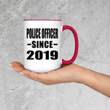 Police Officer Since 2019 - 15oz Accent Mug Red