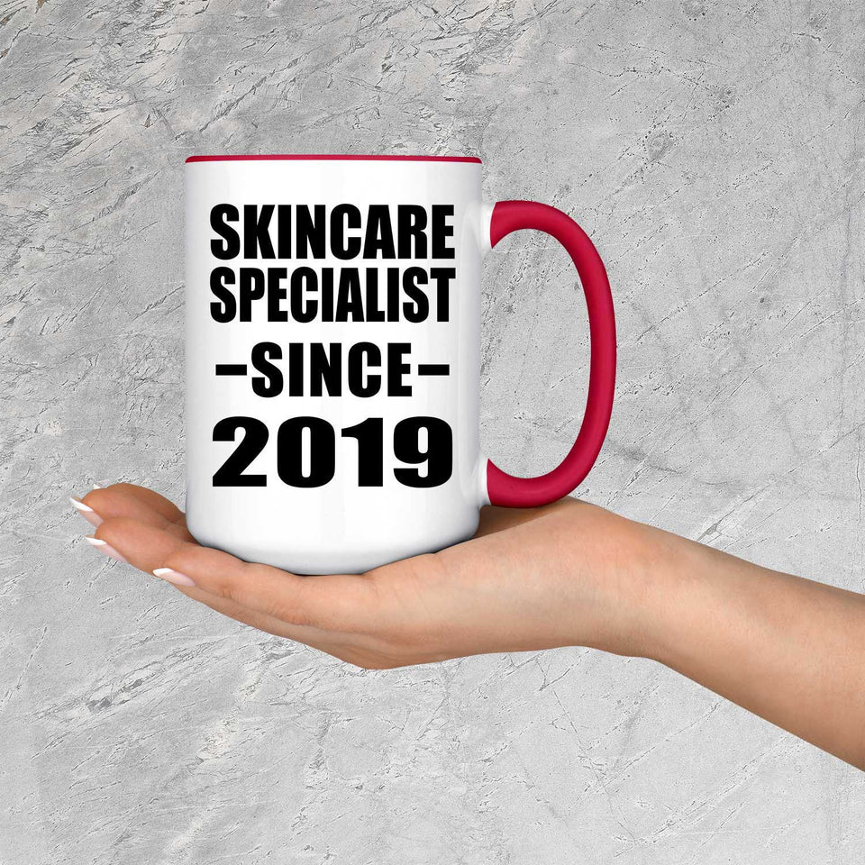 Skincare Specialist Since 2019 - 15oz Accent Mug Red