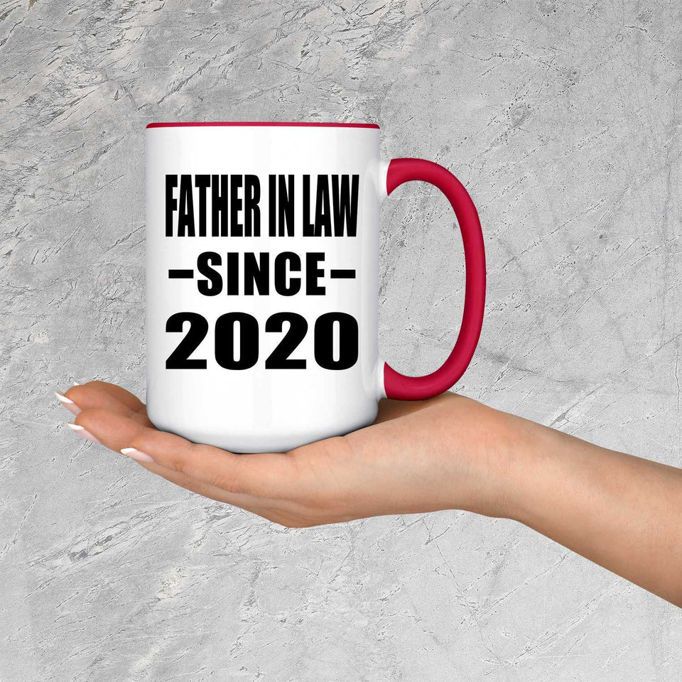Father In Law Since 2020 - 15oz Accent Mug Red