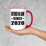 Father In Law Since 2020 - 15oz Accent Mug Red