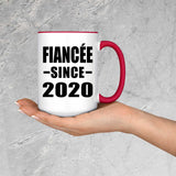 Fiancee Since 2020 - 15oz Accent Mug Red