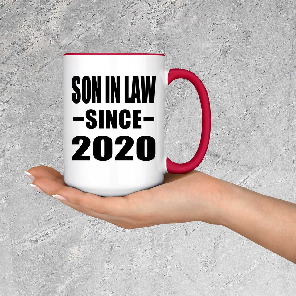 Son In Law Since 2020 - 15oz Accent Mug Red