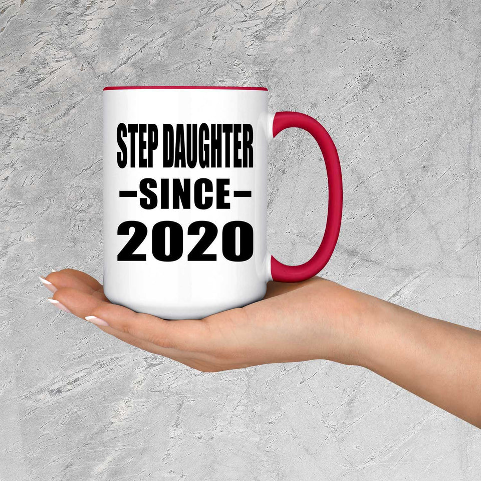 Step Daughter Since 2020 - 15oz Accent Mug Red
