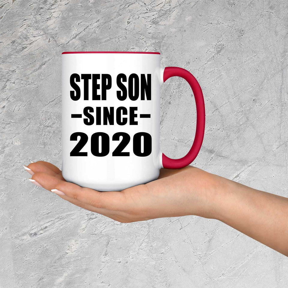 Step Son Since 2020 - 15oz Accent Mug Red