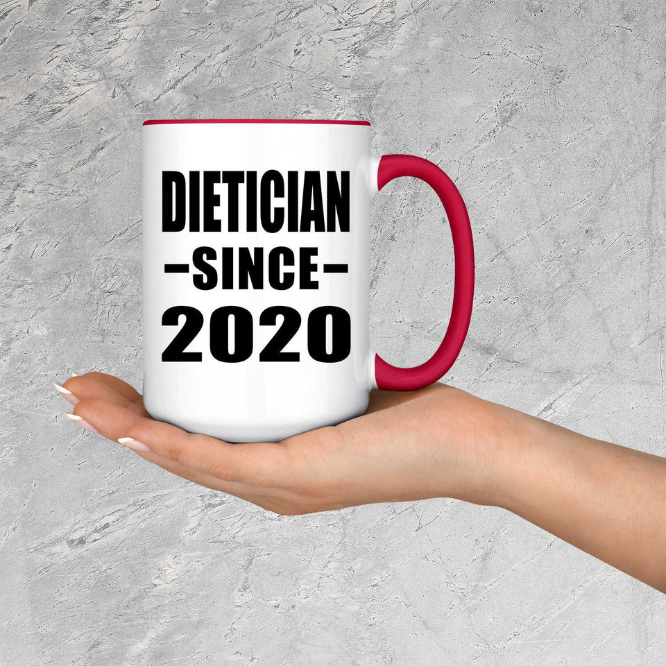 Dietician Since 2020 - 15oz Accent Mug Red