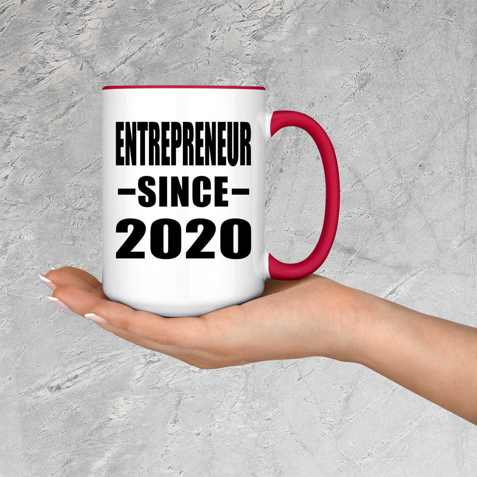 Entrepreneur Since 2020 - 15oz Accent Mug Red