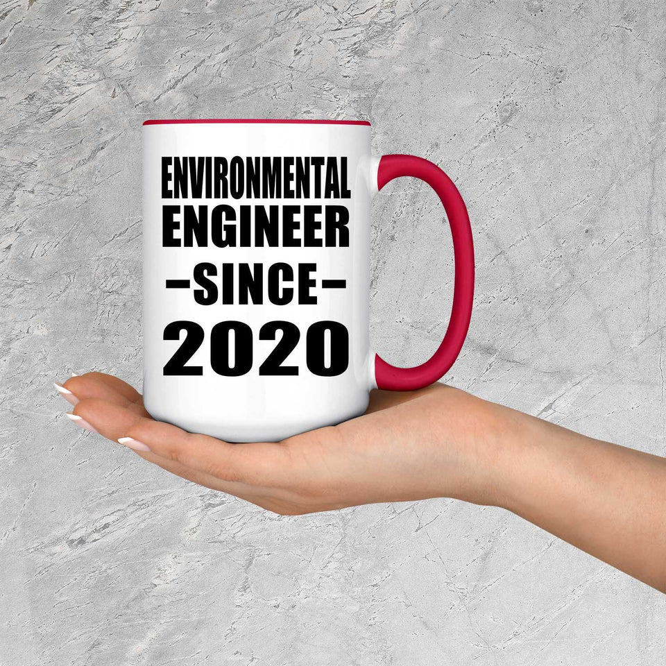 Environmental Engineer Since 2020 - 15oz Accent Mug Red