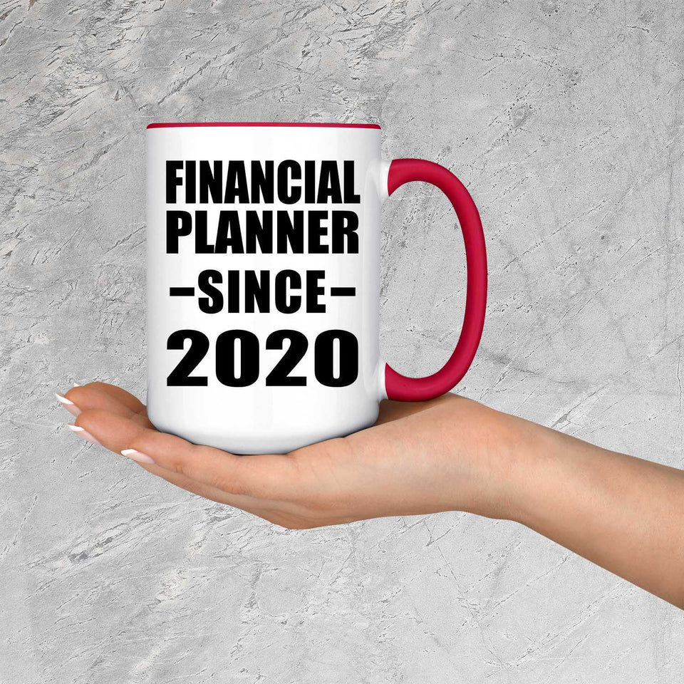 Financial Planner Since 2020 - 15oz Accent Mug Red