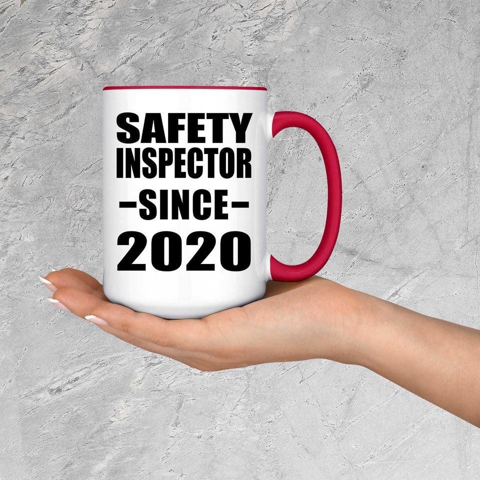 Safety Inspector Since 2020 - 15oz Accent Mug Red