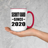 Security Guard Since 2020 - 15oz Accent Mug Red