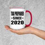 Tax Preparer Since 2020 - 15oz Accent Mug Red