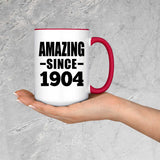 120th Birthday Amazing Since 1904 - 15oz Accent Mug Red