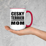 Cesky Terrier Mom - 15oz Accent Mug Red