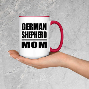 German Shepherd Mom - 15oz Accent Mug Red