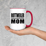 Rottweiler Mom - 15oz Accent Mug Red