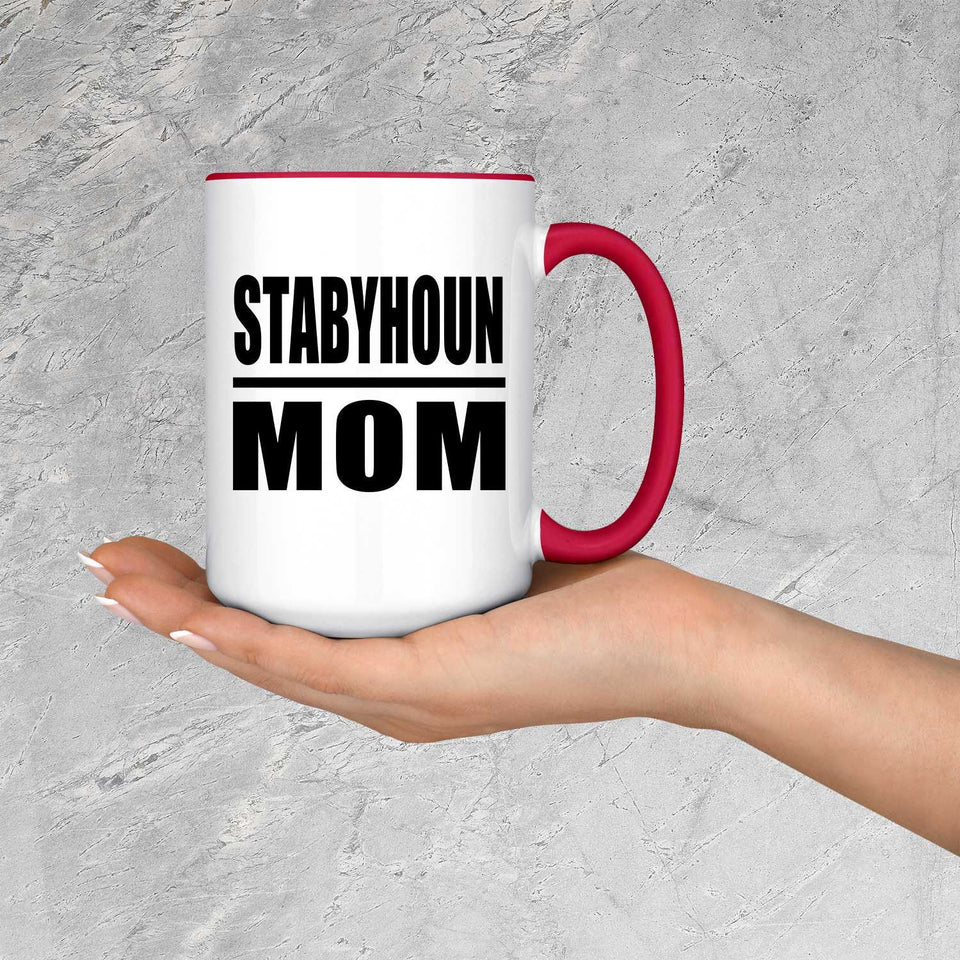 Stabyhoun Mom - 15oz Accent Mug Red