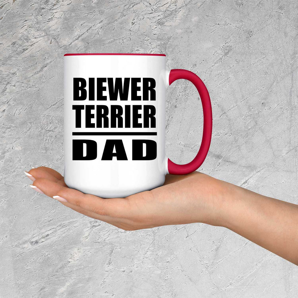 Biewer Terrier Dad - 15oz Accent Mug Red
