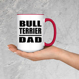 Bull Terrier Dad - 15oz Accent Mug Red