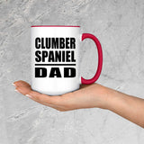 Clumber Spaniel Dad - 15oz Accent Mug Red