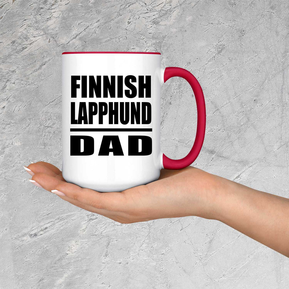 Finnish Lapphund Dad - 15oz Accent Mug Red
