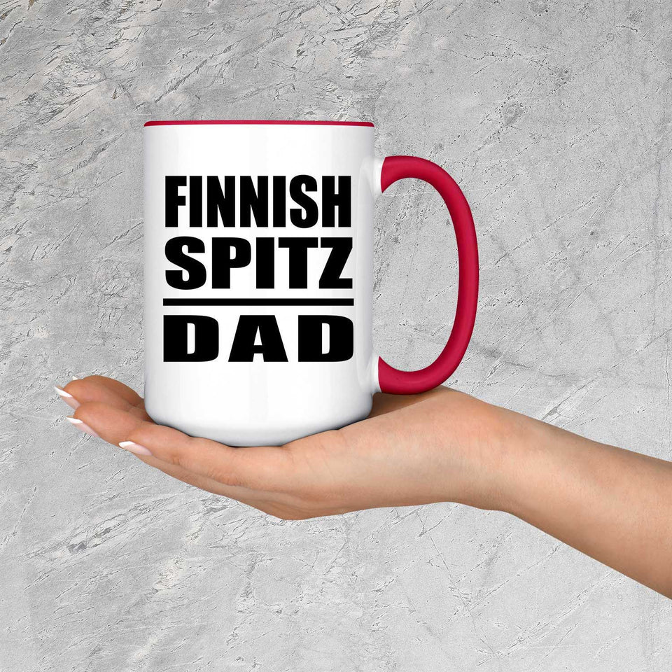 Finnish Spitz Dad - 15oz Accent Mug Red