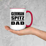 German Spitz Dad - 15oz Accent Mug Red