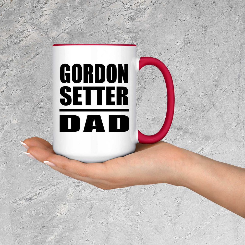 Gordon Setter Dad - 15oz Accent Mug Red