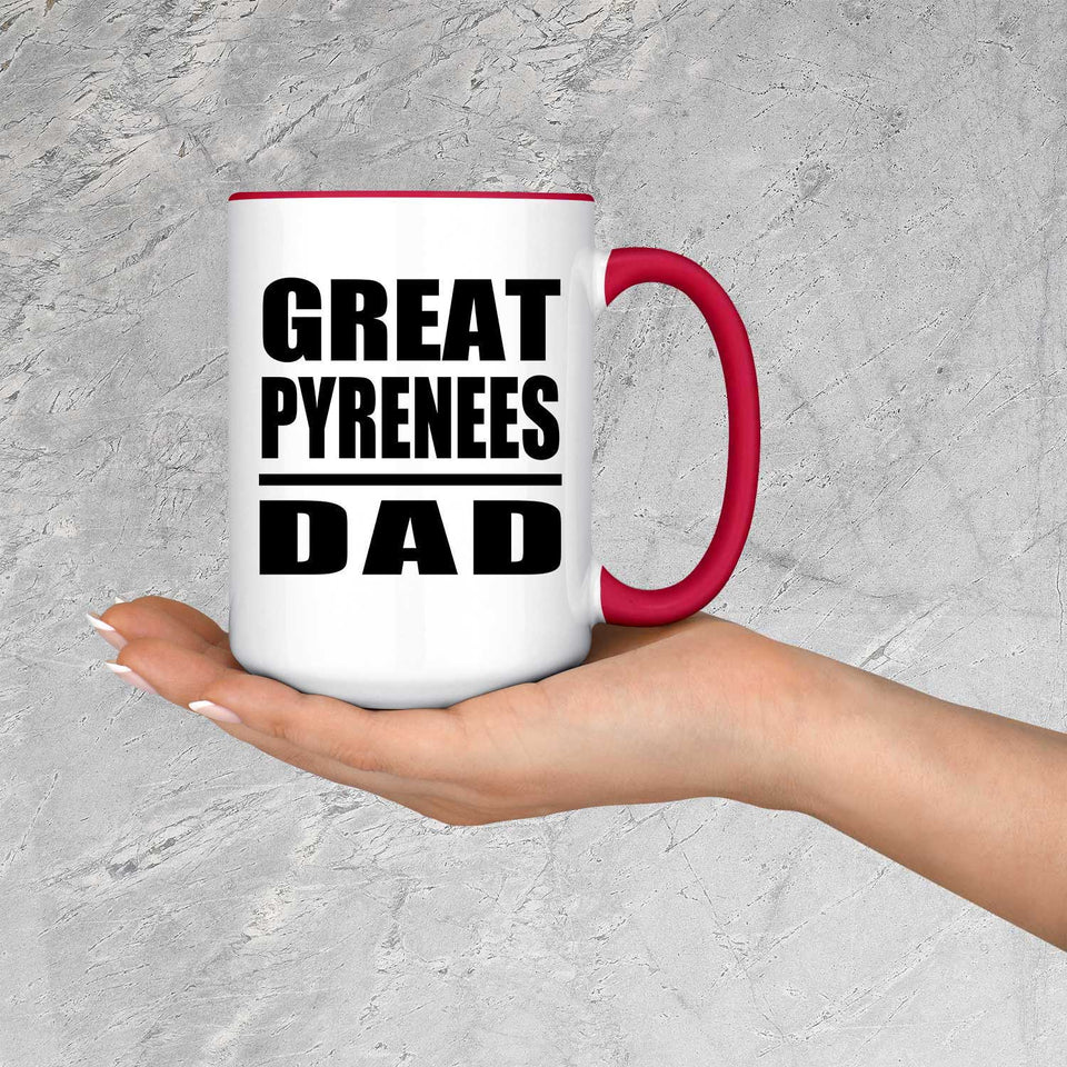 Great Pyrenees Dad - 15oz Accent Mug Red