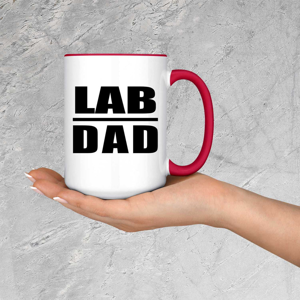 Lab Dad - 15oz Accent Mug Red