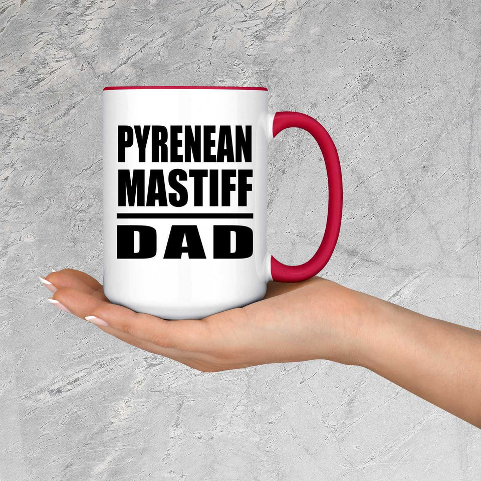 Pyrenean Mastiff Dad - 15oz Accent Mug Red
