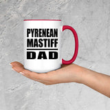 Pyrenean Mastiff Dad - 15oz Accent Mug Red