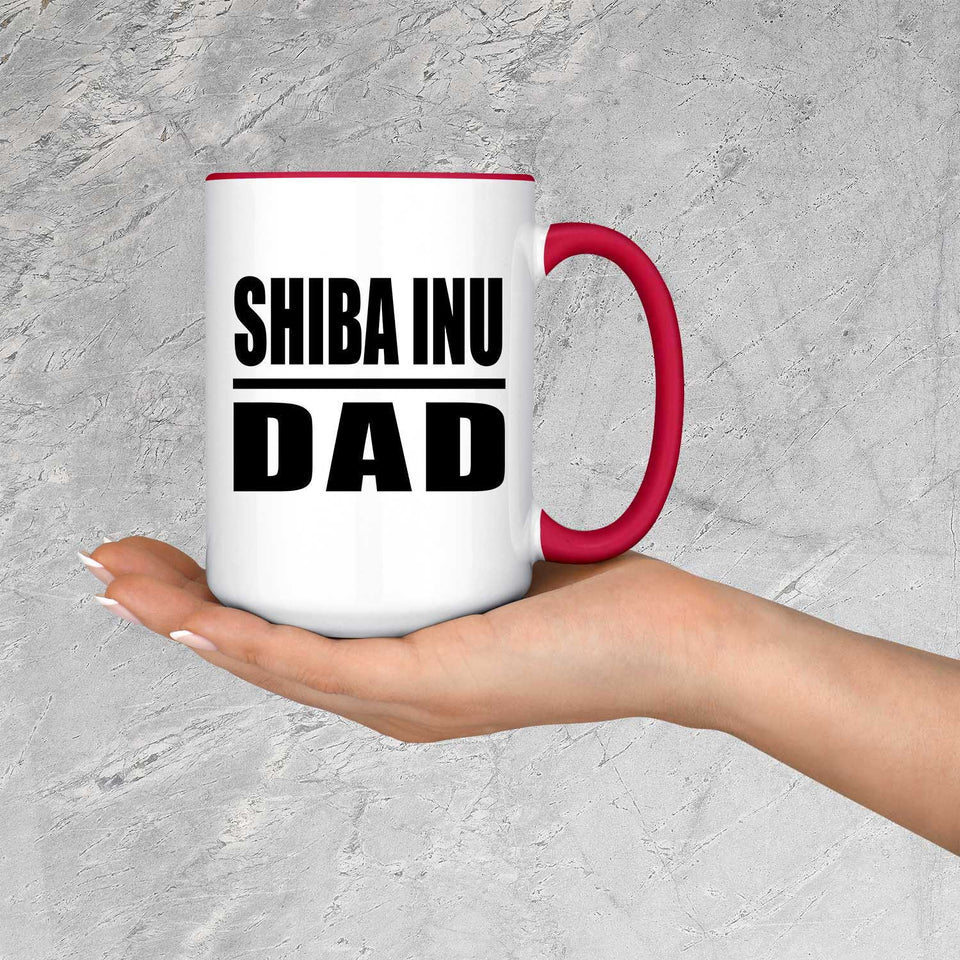 Shiba Inu Dad - 15oz Accent Mug Red