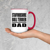 Staffordshire Bull Terrier Dad - 15oz Accent Mug Red