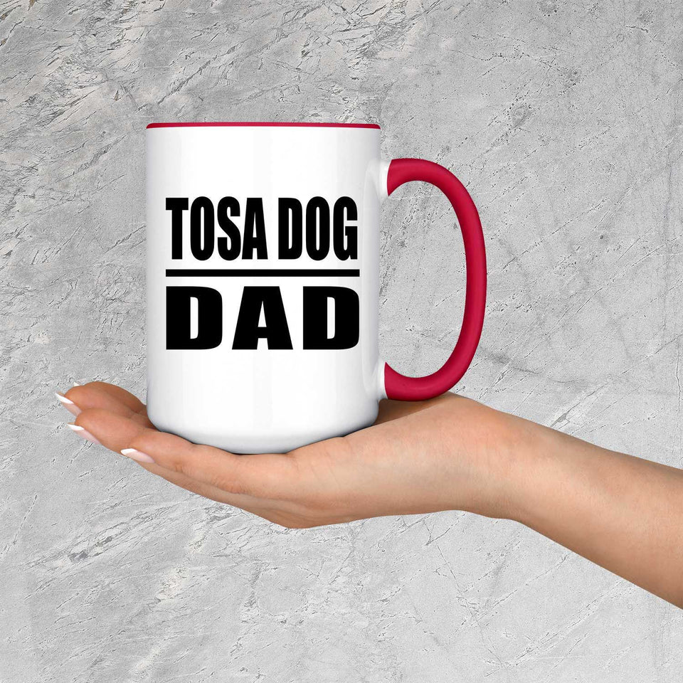 Tosa Dog Dad - 15oz Accent Mug Red