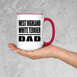 West Highland White Terrier Dad - 15oz Accent Mug Red