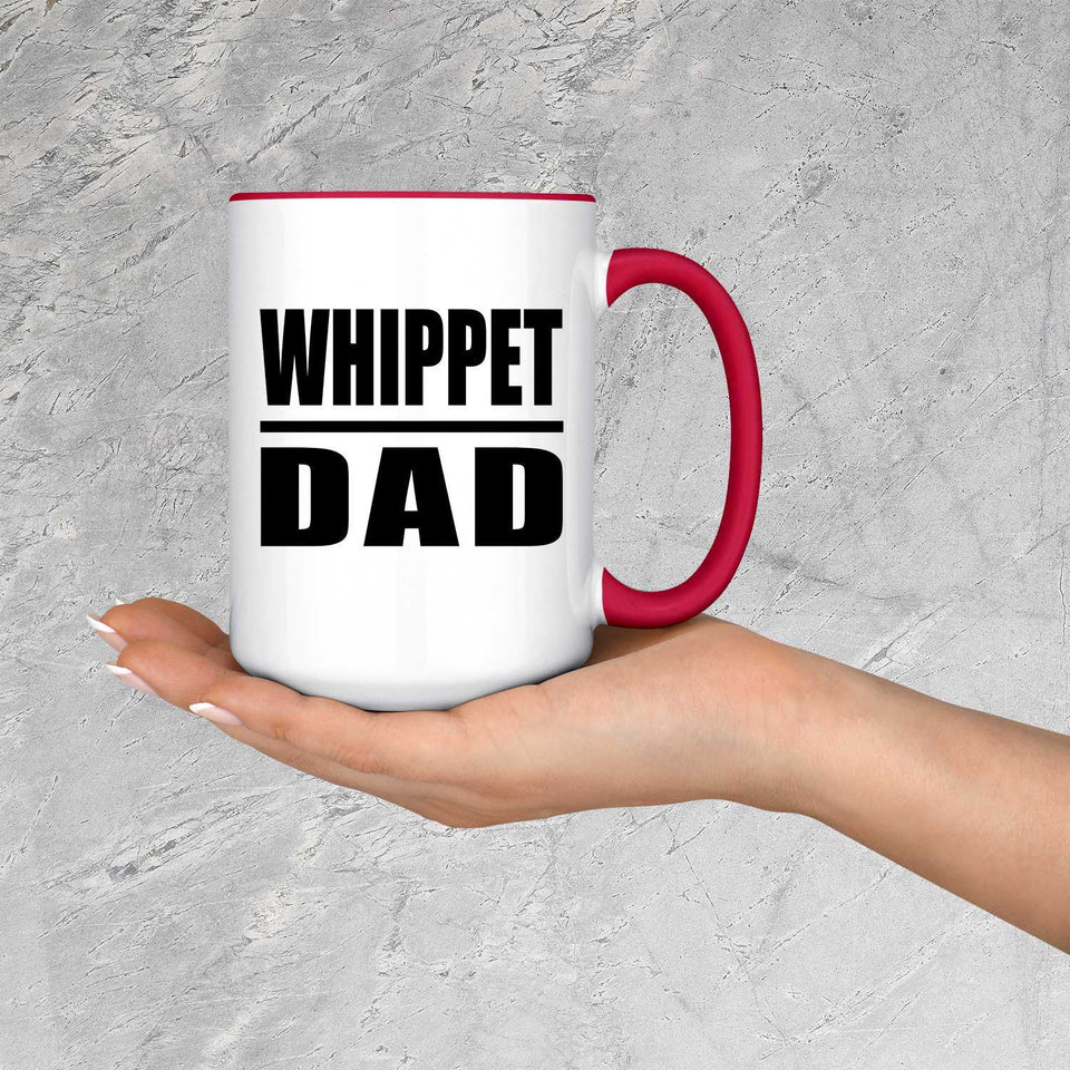 Whippet Dad - 15oz Accent Mug Red