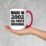 22nd Birthday Made in 2002 All Parts Original - 15oz Accent Mug Red