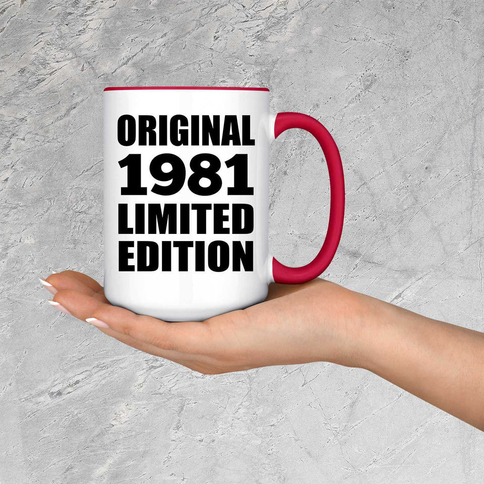 43rd Birthday Original 1981 Limited Edition - 15oz Accent Mug Red