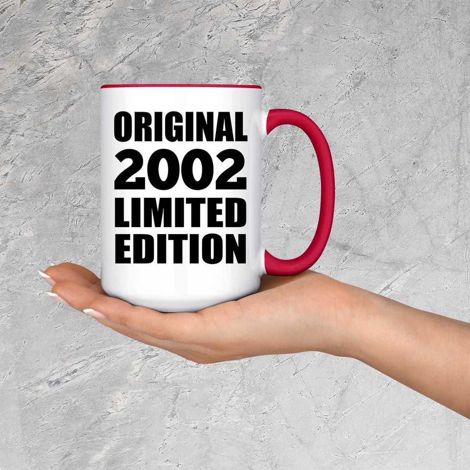 22nd Birthday Original 2002 Limited Edition - 15oz Accent Mug Red