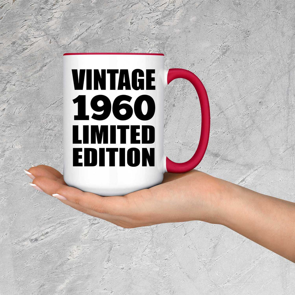 64th Birthday Vintage 1960 Limited Edition - 15oz Accent Mug Red