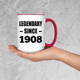 116th Birthday Legendary Since 1908 - 15oz Accent Mug Red