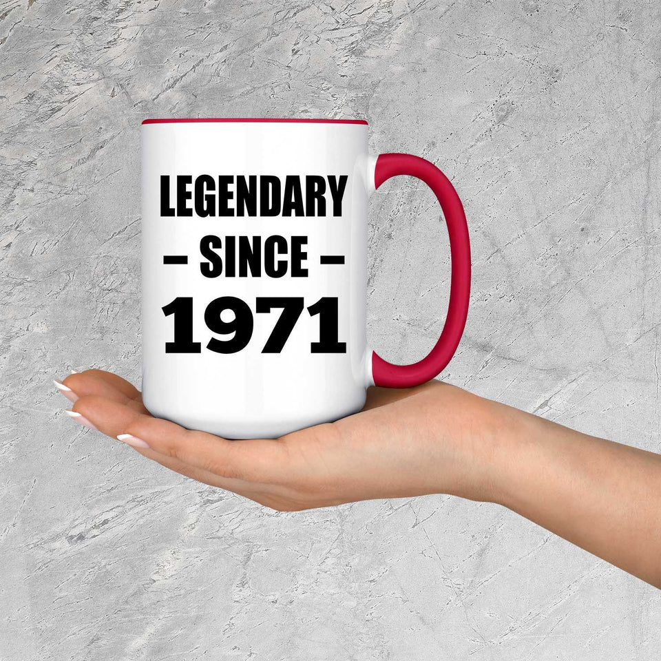 53rd Birthday Legendary Since 1971 - 15oz Accent Mug Red