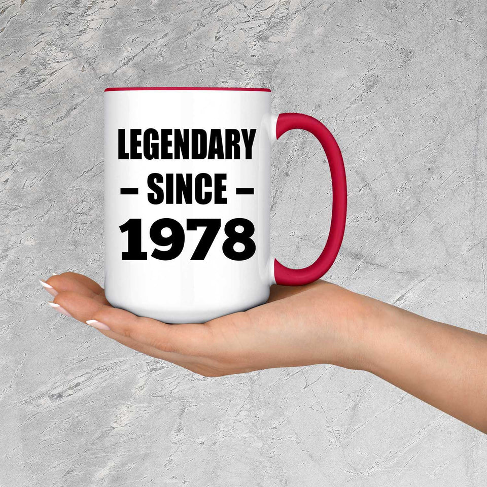 46th Birthday Legendary Since 1978 - 15oz Accent Mug Red