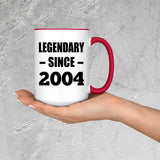 20th Birthday Legendary Since 2004 - 15oz Accent Mug Red